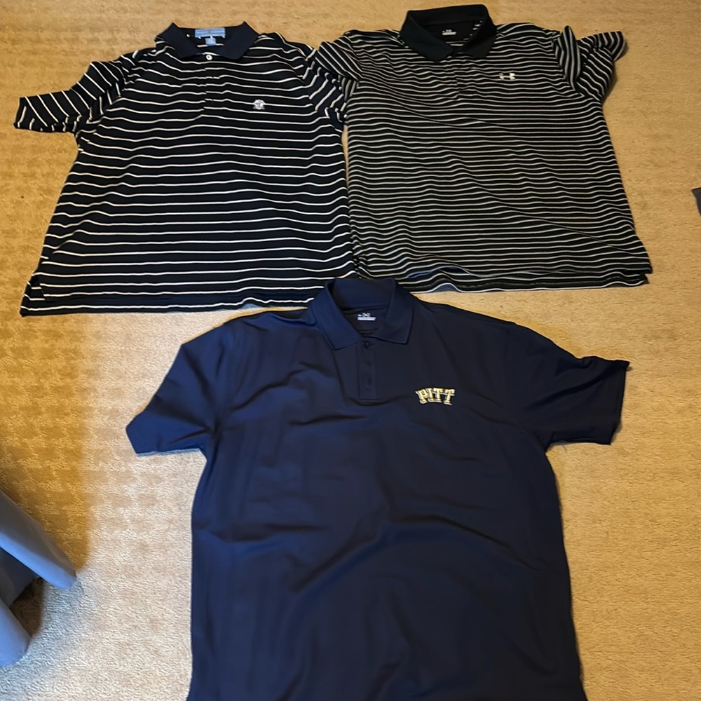 Men’s Golf Shirts, Lot of 3, 2Under Armour and 1 Fairway and Green